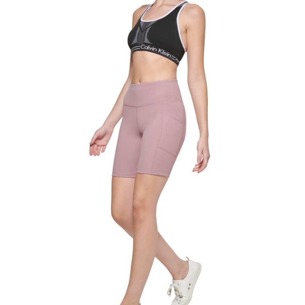 SOILED Calvin Klein Performance Women's Pocketed Bike Shorts Size M $70 2B302